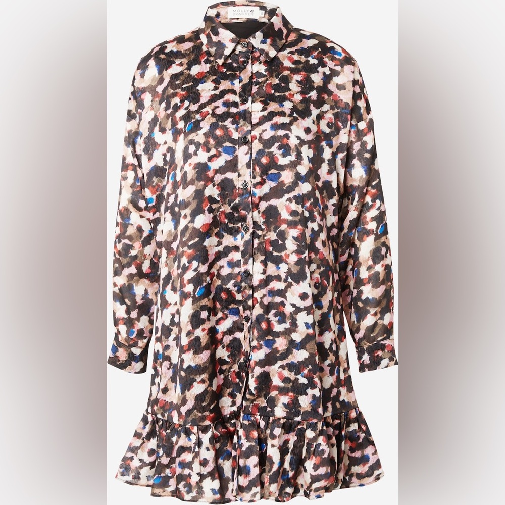 Molly Bracken Printed Shirt Dress L - Picture 5 of 13